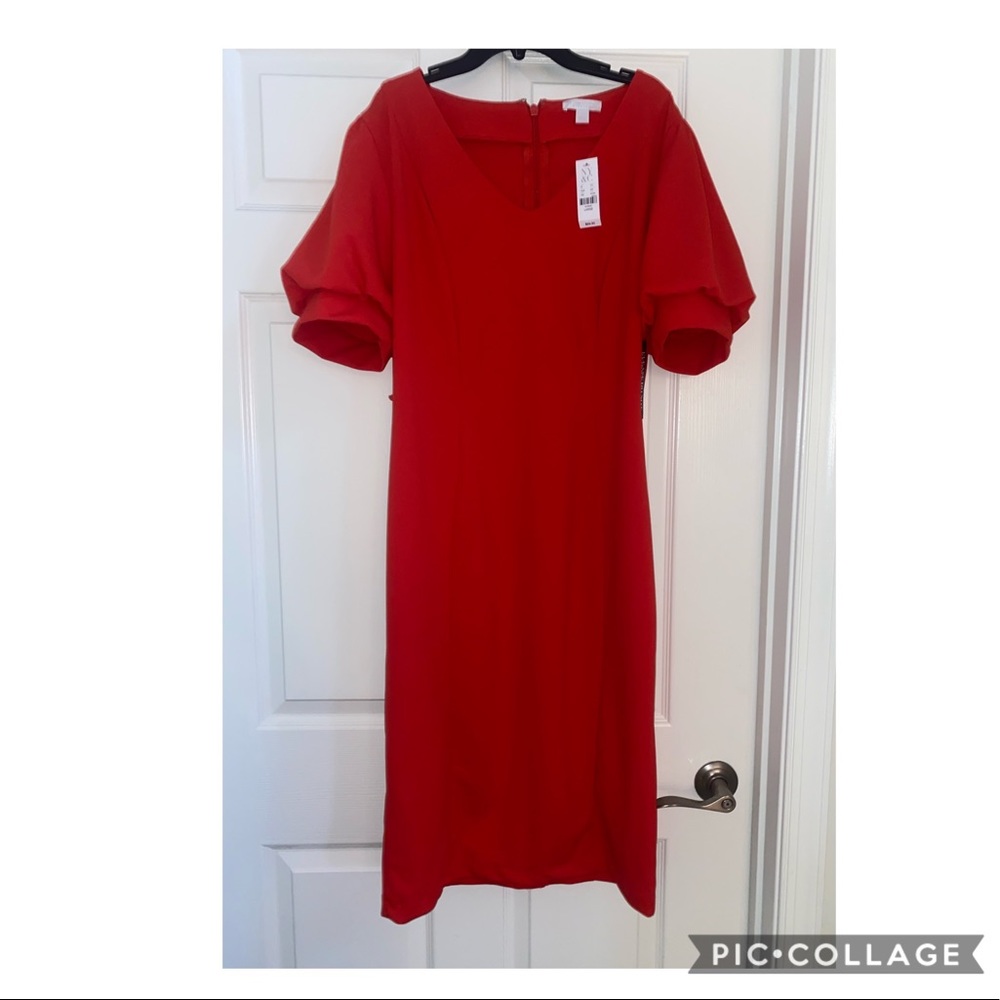 New red midi dress